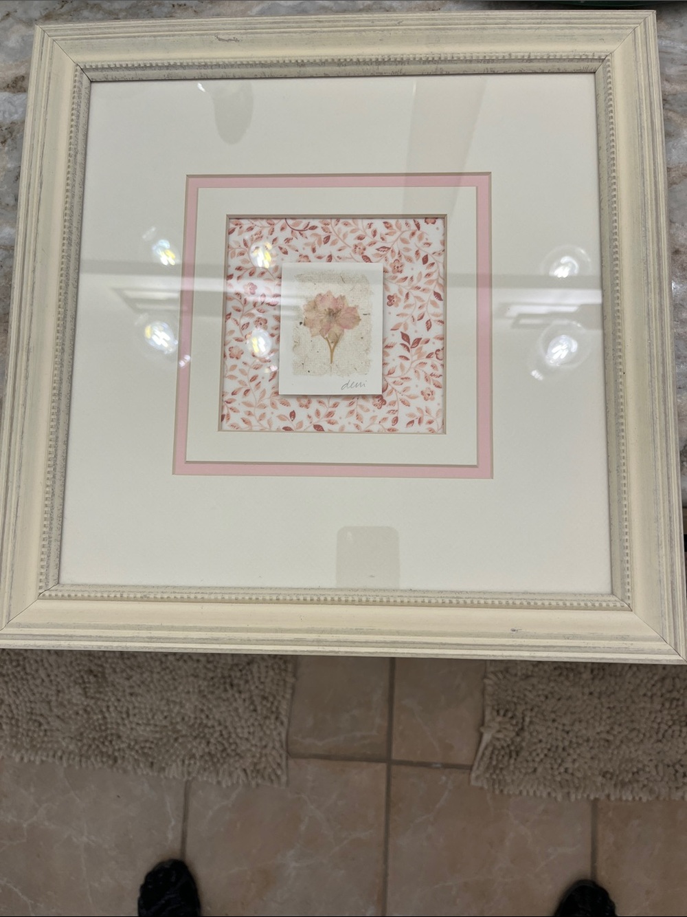 Framed Pink Floral Wall Art - Home Accents
